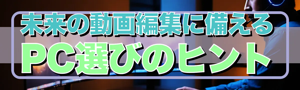 未来の動画編集に備えるPC選びのヒント
