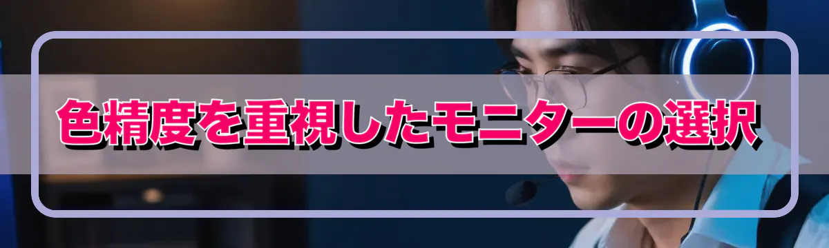 色精度を重視したモニターの選択