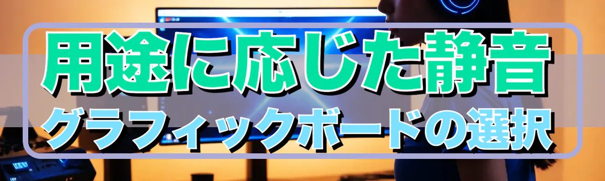用途に応じた静音グラフィックボードの選択