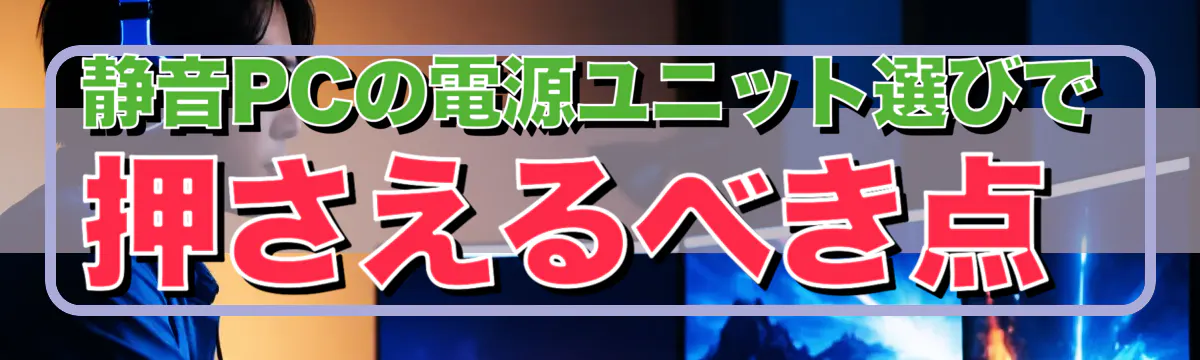 静音PCの電源ユニット選びで押さえるべき点