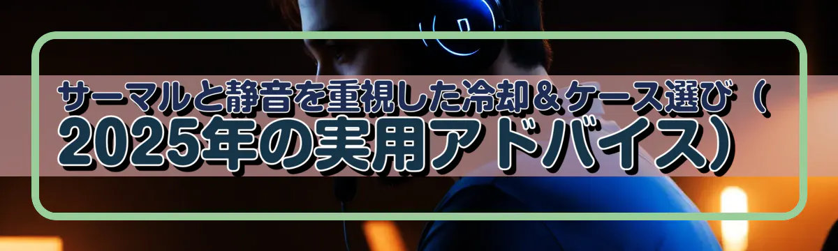 サーマルと静音を重視した冷却&ケース選び(2025年の実用アドバイス)