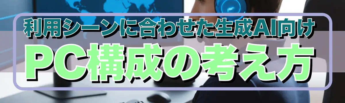 利用シーンに合わせた生成AI向けPC構成の考え方