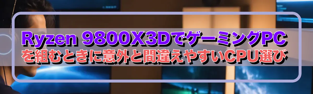Ryzen 9800X3DでゲーミングPCを組むときに意外と間違えやすいCPU選び