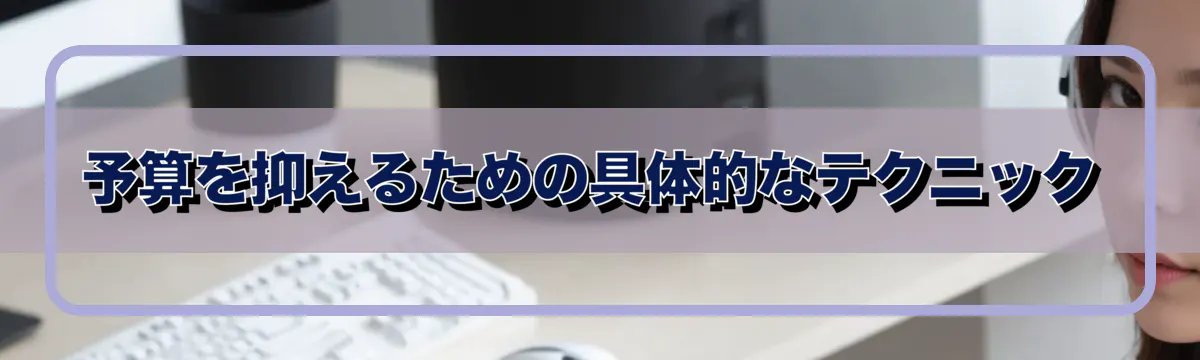予算を抑えるための具体的なテクニック