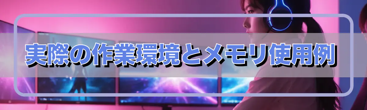 実際の作業環境とメモリ使用例