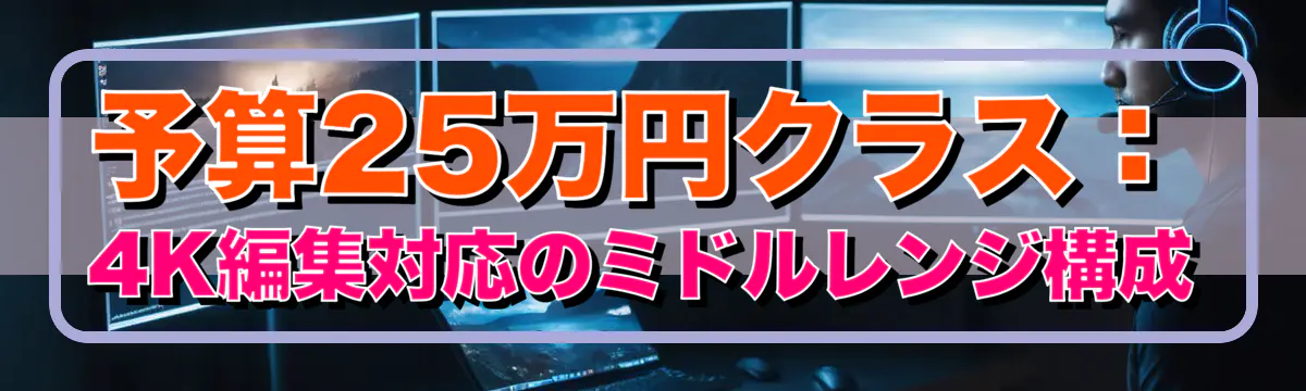 予算25万円クラス：4K編集対応のミドルレンジ構成