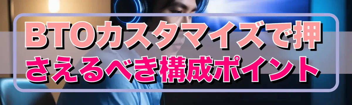 BTOカスタマイズで押さえるべき構成ポイント