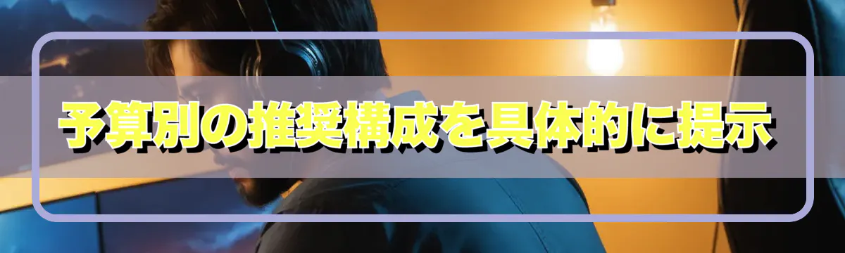 予算別の推奨構成を具体的に提示
