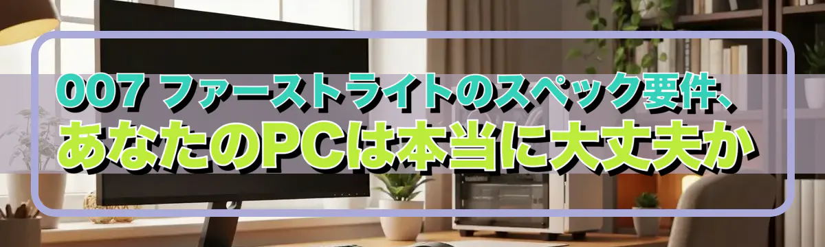 007 ファーストライトのスペック要件、あなたのPCは本当に大丈夫か