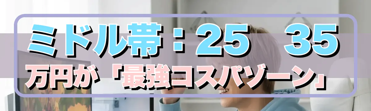 ミドル帯：25〜35万円が「最強コスパゾーン」